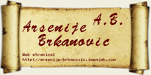 Arsenije Brkanović vizit kartica